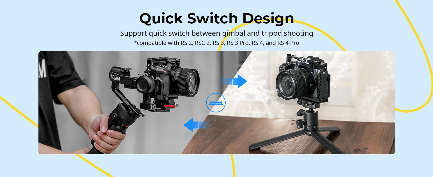 Z50 II Baseplate / Camera Cage for Nikon Z50 II with Tempered Glass Protector w