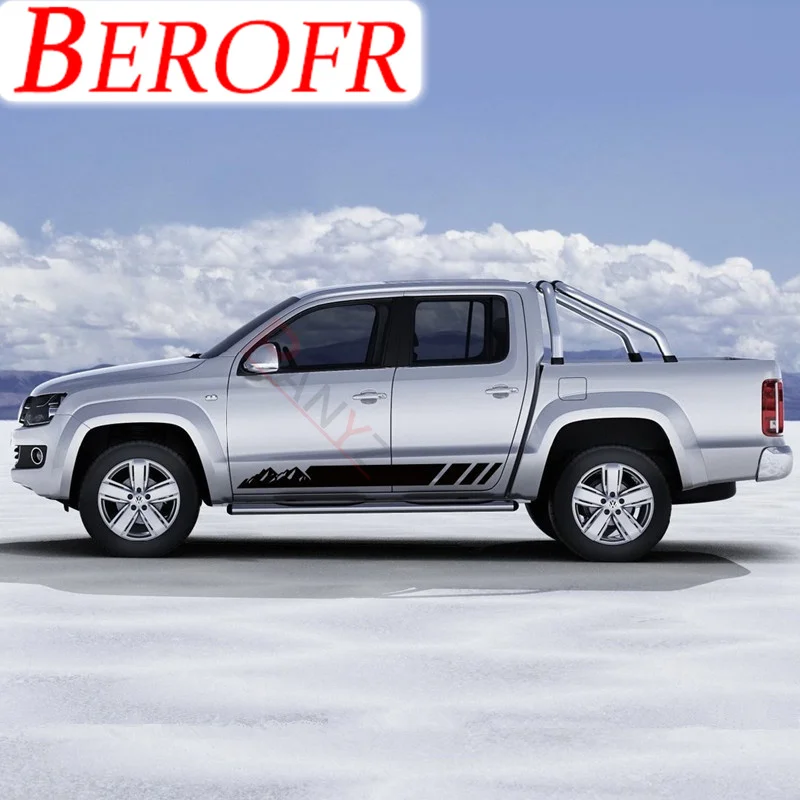 Per Volkswagen Amarok Mountain Graphics Vinyl Decal Car Door Side Skirt Stickers Auto Body Film Pickup Trunk Off Road Stripes