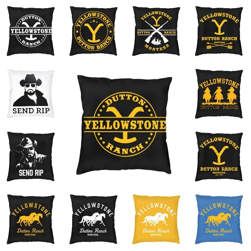 

Yellowstone Dutton Ranch Throw Pillow Cases Decoration Modern Cushions Cover for Sofa Square Pillowcase Double-sided Printing