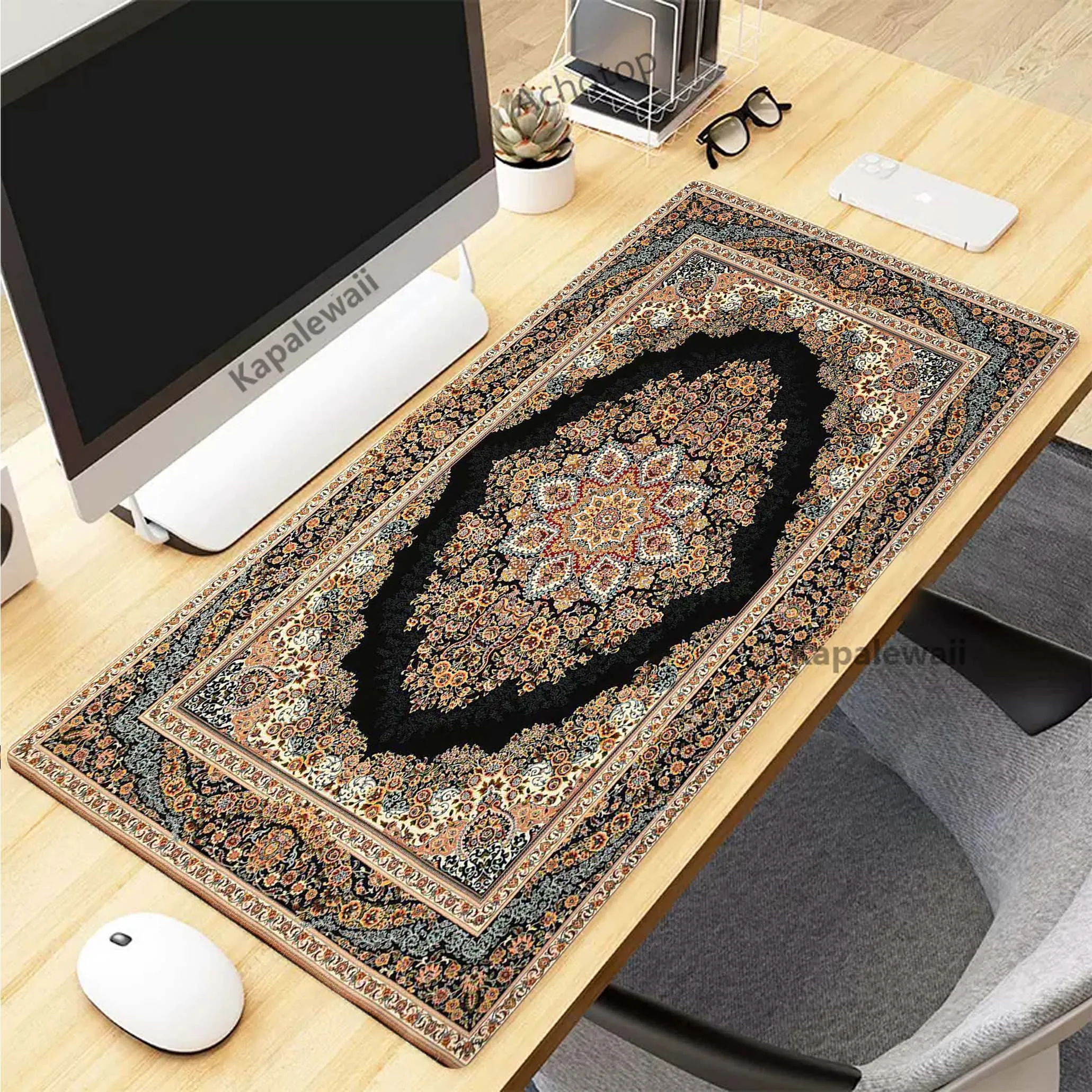 Persian Carpet-Inspired Retro Gaming Mouse Pad & Desk Mat