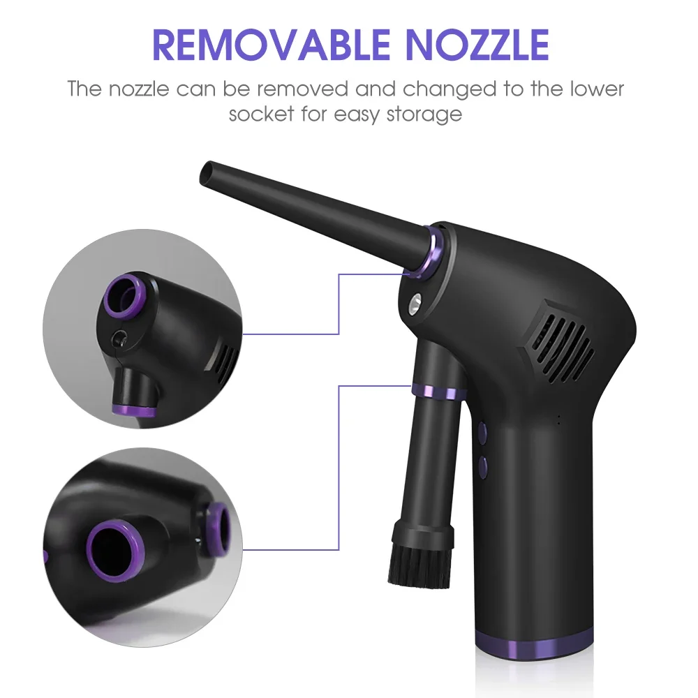 Wireless Air Duster handheld air blower computer cleaning kit USB Dust Blower Handheld Dust Collector Rechargable Large Capacity Portable for PC Laptop Car Clean Keyboard