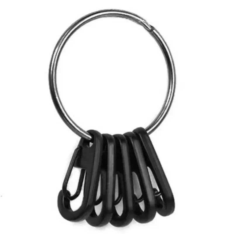 Zinc Alloy Key Carabiner Black Keyring Hanging Buckle No Easy Lose Color Burrless Key Chain Buckle Metal Keychain Accessories