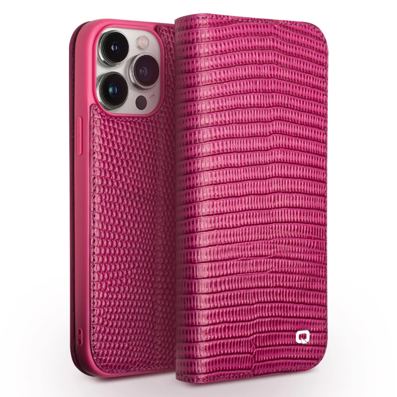 

Чехол QIALINO для iPhone 15 14 13 12 11 Mini из натуральной кожи, роскошный женский флип-чехол для iPhone 8, слот для карт для Apple 15 Pro Max