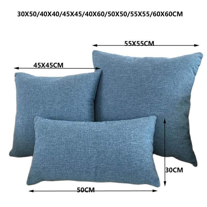 Cozy Linen Solid Sofa Cushion Cover - Elegant Home Office Throw Pillow Case