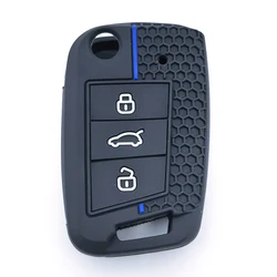 Premium Car Remote Key Fob Cover - Sleek Protective Case (Blue)
