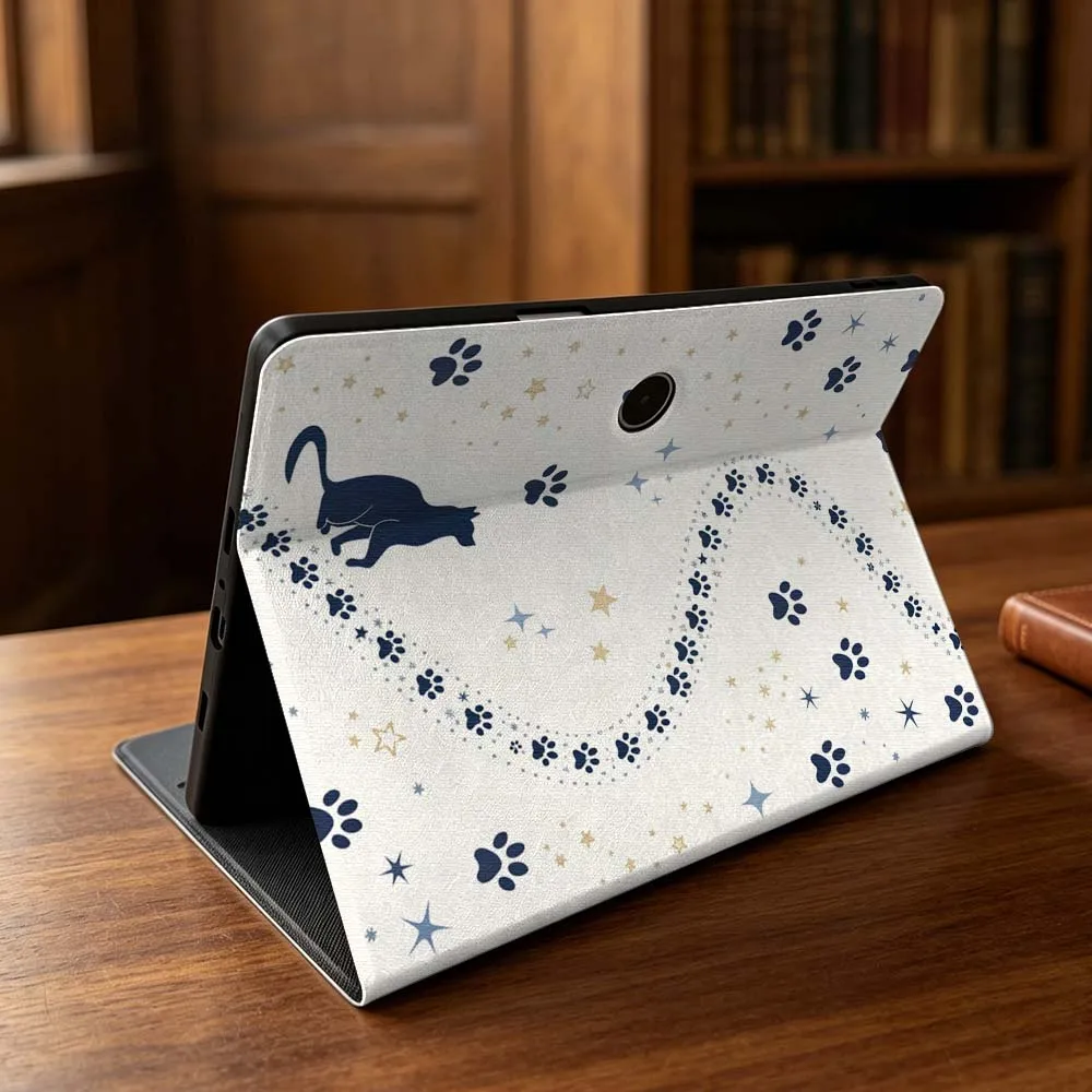 Animal Cat Paw Print Art Soft Tablet Case with Pen Tray Attachment