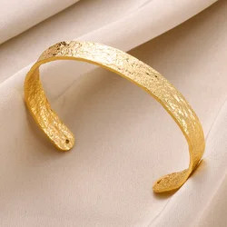 Elegant Vintage Gold - Toned Stainless Steel Irregular Open Cuff Bracelet - 58 - 60mm (B1578G)