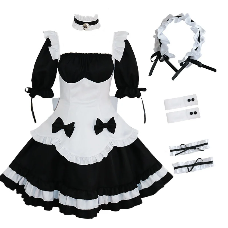 

Japanese Anime Cosplay Maid Dress Uniform Princess Lolita Kawaii Suit Carnival Stage Party Performance Outfits Bunny Bow Skirt
