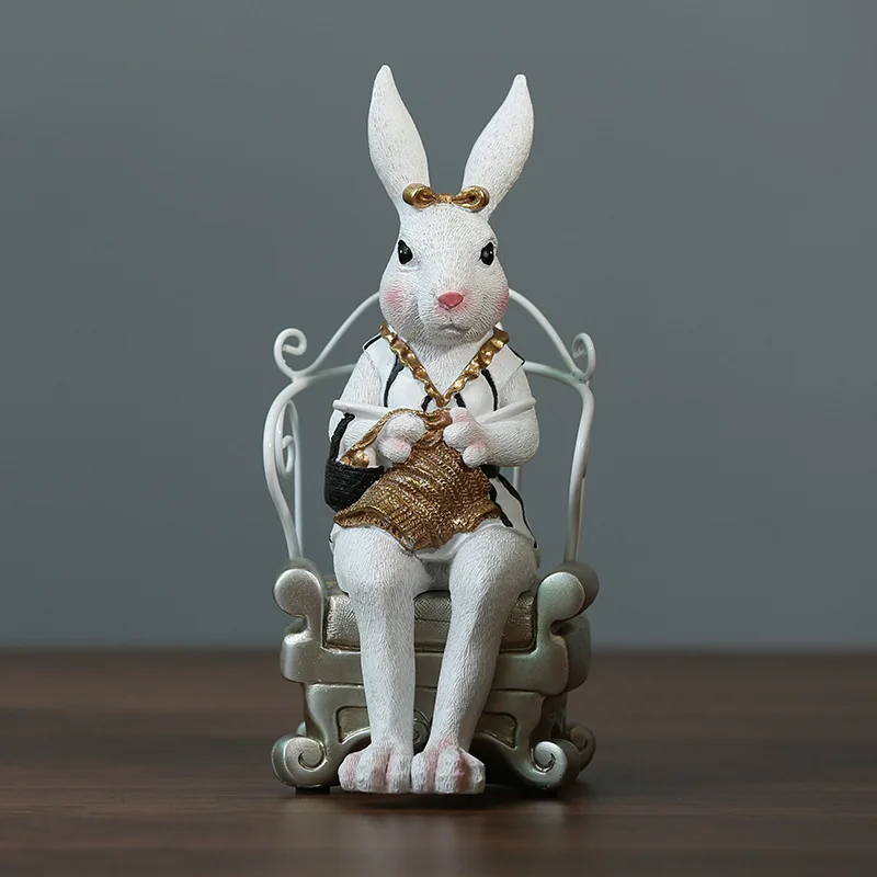 樹脂製のバニーオーナメント,プロの椅子,家の装飾,本棚,オフィス