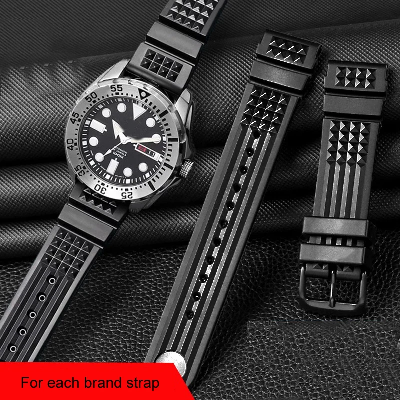 

Rubber Watch strap For Seiko Omega Watch diving strap waterproof men's silicone strap black silicone strap 20mm 22mm