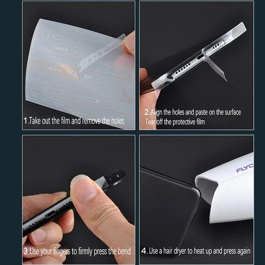 iPhone 14 13 12 Pro 미니 프레임 보호 보호기 테두리 하이드로 겔 필름 iPhone 14 Pro Max 용 투명 무광택 전화 측면 필름