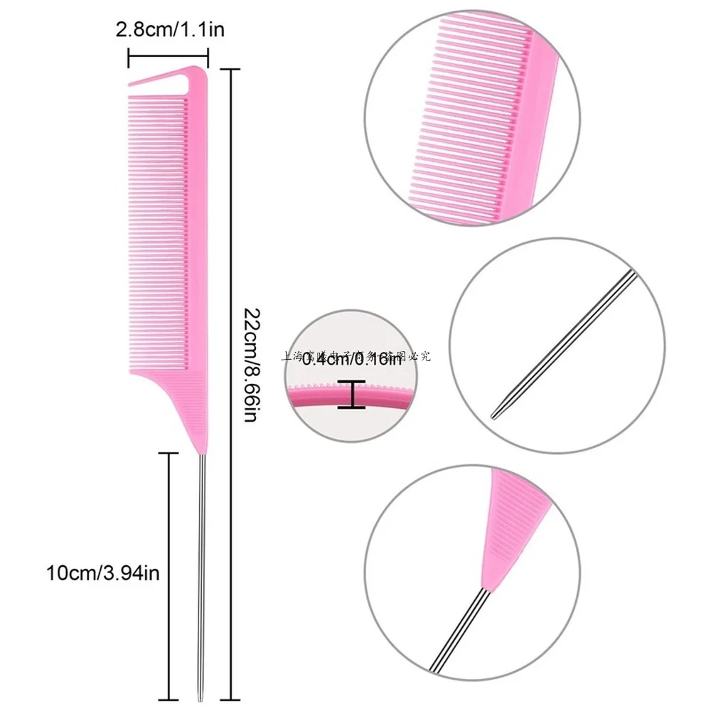 Hair Comb Set 12 Pieces Parting Comb for Braids, Teasing Combs with Stainless Steel Pintail for Hair Styling Hairdressing Color Choose,hair comb,hair styling tools