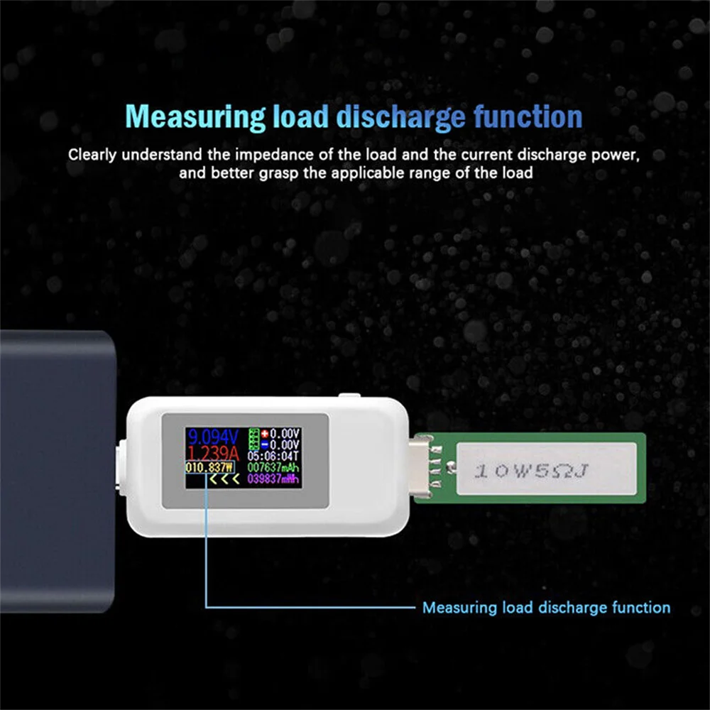 USB Tester 10 in 1 Type-C Colorful Display AC Meter Current Voltage Monitor Power
