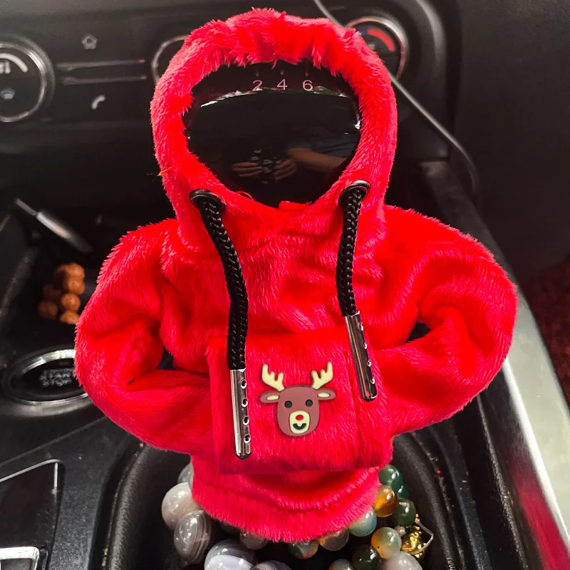 Christmas Hoodie Car Gear Shift Cover Fashion Gearshift Hoodie Gear Shift Knob Manual Handle Sweatshirt Change Lever Cover
