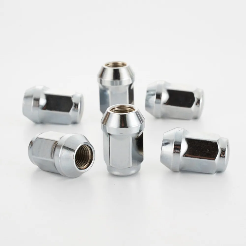 35m，hex 19mm Lug Nuts M12x1.5 ， M14x1.5，12x1.25，1/2-20 Car Chrome Wheel Lug Nuts Bulge Acorn Cone Seat