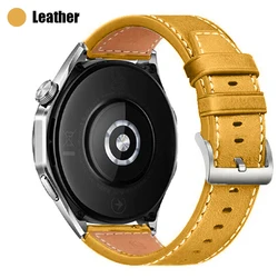 Premium Leather Strap - Soft and Stylish Wristband 20 - 22mm - 1pcs 22mm Watchband (Style 1 Yellow)