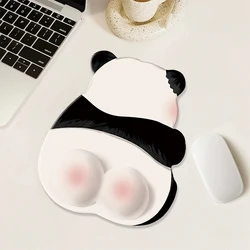 Charming Pink Panda Silicone Wrist Mouse Pad - Cute Non - Slip Office Accessory (Back view panda)