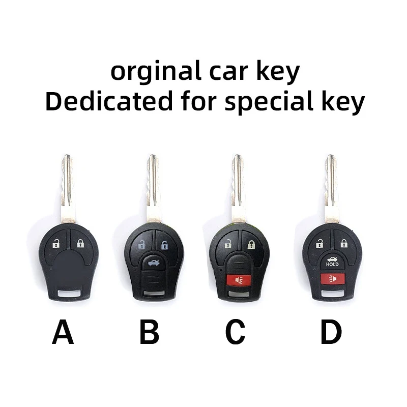 Car Key Shell Carbon Fiber ABS Remote Car Key Case Silicone Full Cover For Nissan Juke March Qashqai Sunny Sylphy Tiida X-Trail