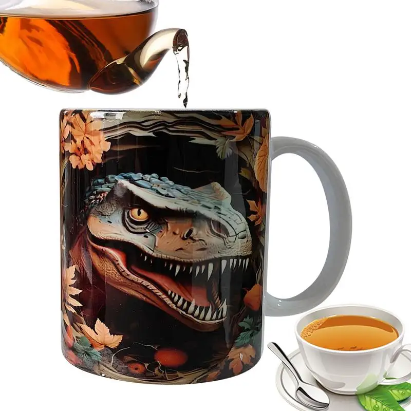 

Dinosaur Coffee Mugs Ceramic Mugs With Dinosaur Prints 3d Mug Multi-purpose Ceramic Cup For Kids Adults Party Favors 325ml