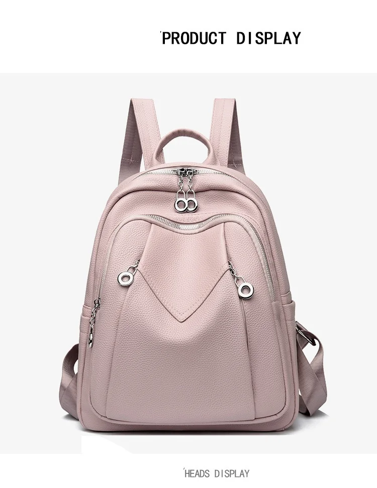 PU-Leder Rucksack-Handtasche für Damen: Diebstahlsicherer Konvertierbarer Weicher Rucksack - Eleganter Damen-Reiserucksack – Detail 9