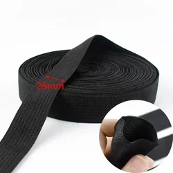 Durable Black Hollow Nylon Webbing for Bags and DIY Projects (Black - 25mm)