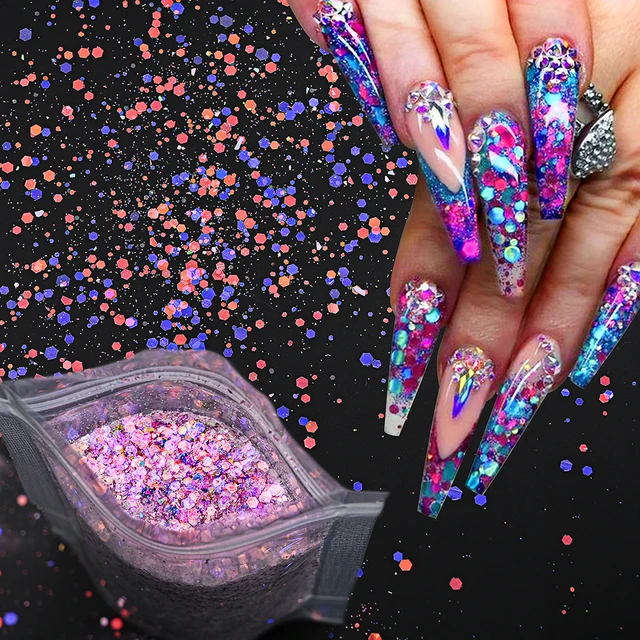 Holographic Glitter Flakes 50g, Chunky Holographic Glitter