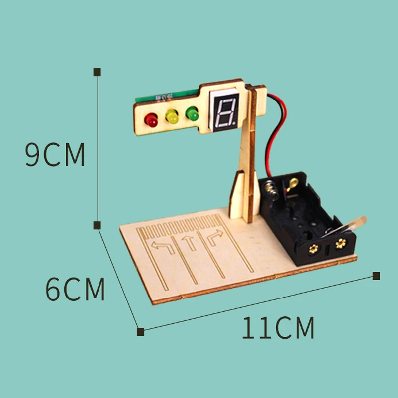 Wooden Traffic Lights Model Kids Science Toy Funny Technology Physics Teaching Aids Kit Learning Educational Toys for Children images - 6