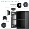 Tall Bathroom Cabinet, Freestanding Storage Cabinet With Drawer And Doors, MDF Board, Acrylic Door, Adjustable Shelf, Black 5