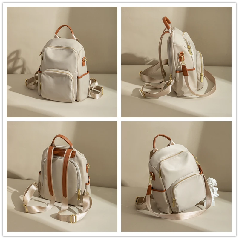 Stylish Backpacks for Women Anti Theft Travel Bags Contrast Colors Fashion Female Portable Backbags Water Resistant New Elegant 4