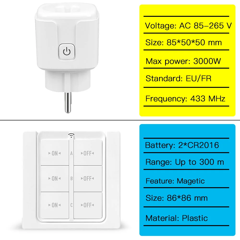 remoto sem fio interruptor magnetico da parede 04