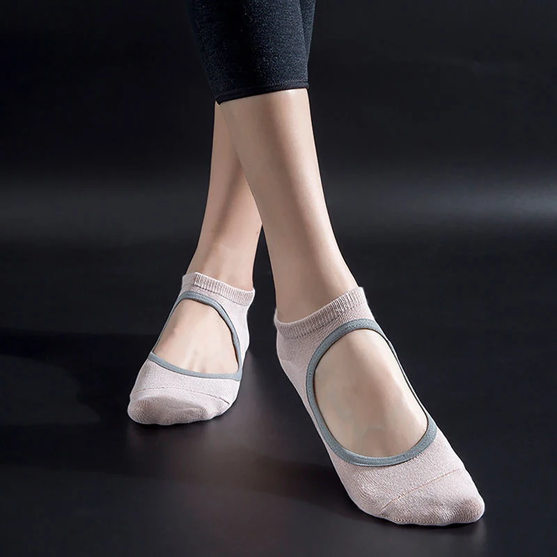 

Женские носки для пилатеса 1 пара, противоскользящие Дышащие носки для йоги с открытой спиной, женские спортивные носки для балета, танцев, фитнеса, спортзала