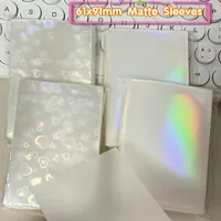 SKYSONIC 50pcs Kpop Card Sleeves 61x91mm Matte Laser Holder For Holo Postcards Top Load Films Photocard Game Cards Protector 1