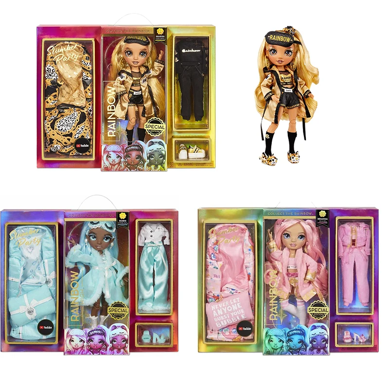 Original Rainbow High Doll SLUMBER PARTY Robin Sterling Marisa Golding Briana Dulce Collections Fashion Dolls Action Figure Toys louis vuitton catwalk the complete fashion collections