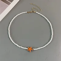 Shell Starfish Woman Short Necklace Summer Holiday Gift Handmade Choker  Seed Beads Neck Jewelry White - Image 5