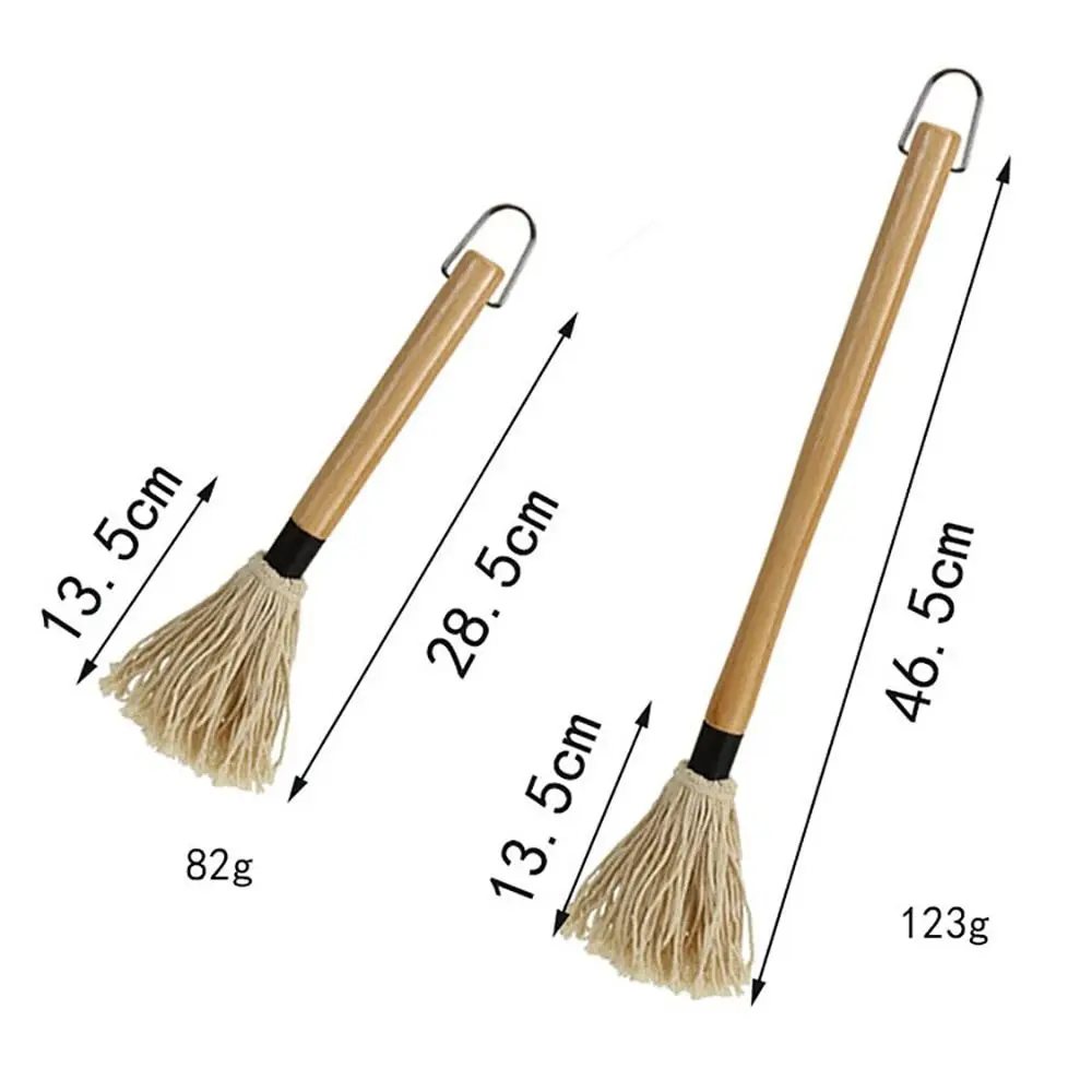 Wood Handle BBQ Sauce Basting Mop Brush for Grill Cooking