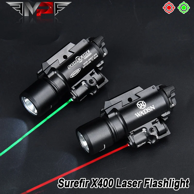 

Wadsn X400 Hanging Red Green Laser LED Flashlight Surefir For Tactical Airsoft Hunting Weapon Scout Gun Pistol X300 Outdooring