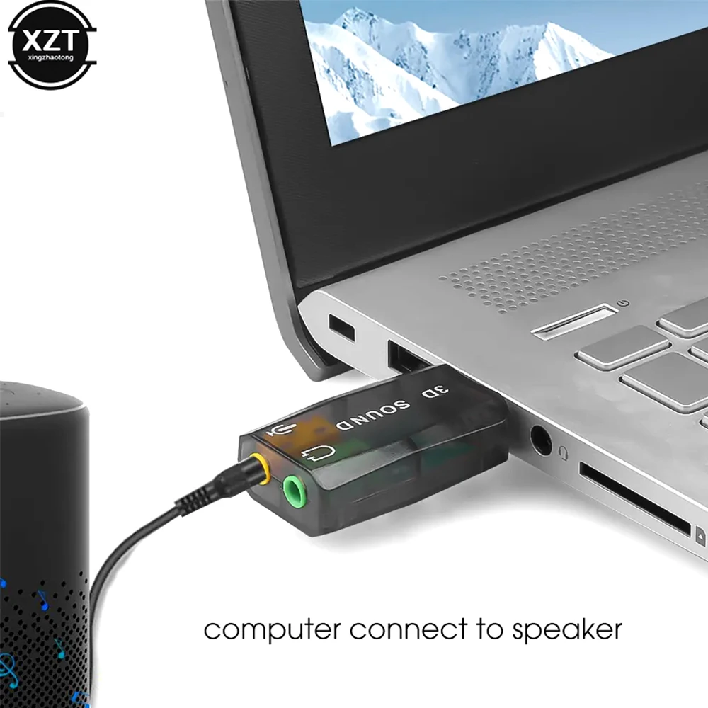 Mini externe USB-Soundkarte Adapter USB zu 3D-Audio 5,1 Kanal Sound profession elles Mikrofon 3,5mm Kopfhörer anschluss Audio-Adapter