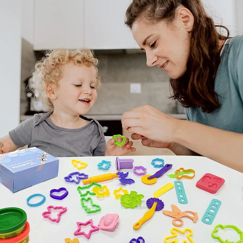 Dough Play Tools for Kids Dough Accessories Molds Dinosaur Fruit Roller Cutter Scissor Playdough Clay Mold Children DIY Toys 5