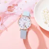 New 5pcs Women Watch Bracelet Set Leather Cute Rabbit Girls Wristwatch Fashion Ladies Quartz Clock Reloj Mujer Students' Gift 5