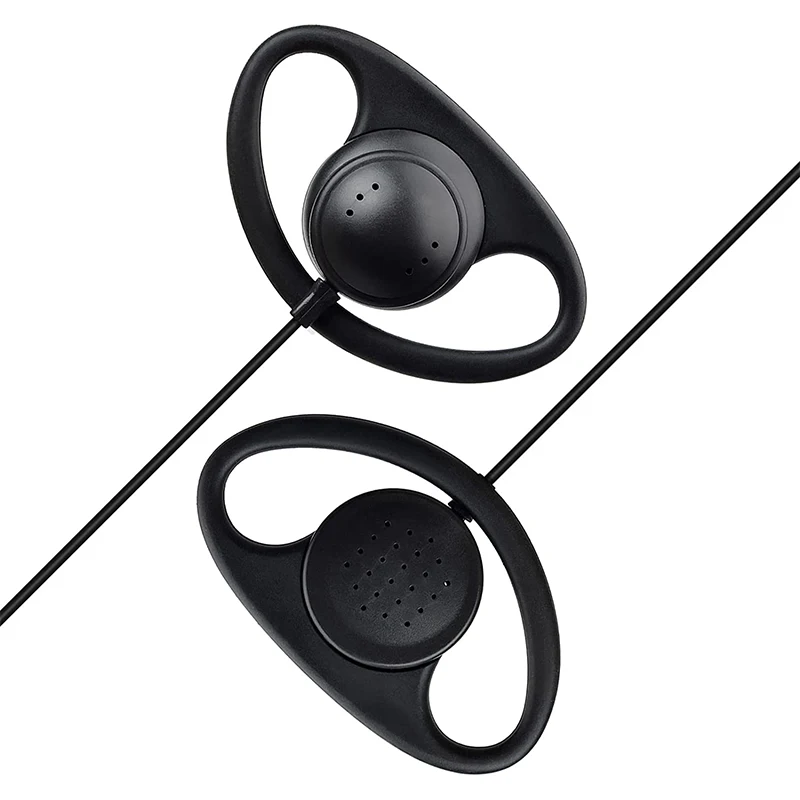 RISENKE-D Shape Walkie Talkie Earpiece with Mic for Baofeng, UV-5R, BF-888s, BF-F8HP, UV-82, UV-82HP, Motorola Retevis, 2 Pcs