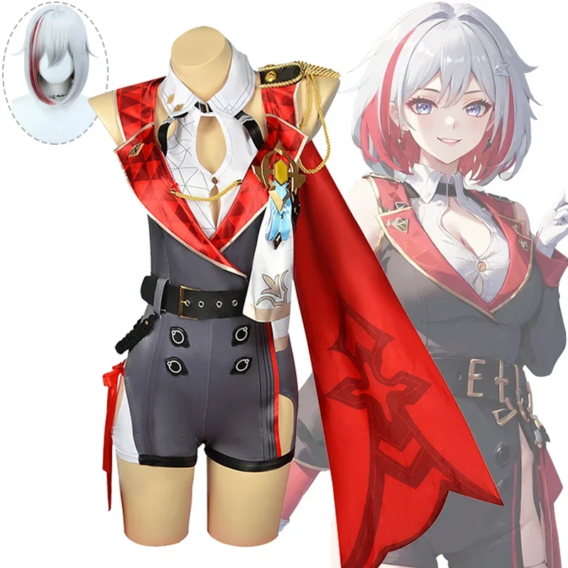 

Honkai Star Rail Cosplay Topaz Cosplay Costume Game Wig Uniform Headwear Full Set Halloween Carnival Party Costume for Women