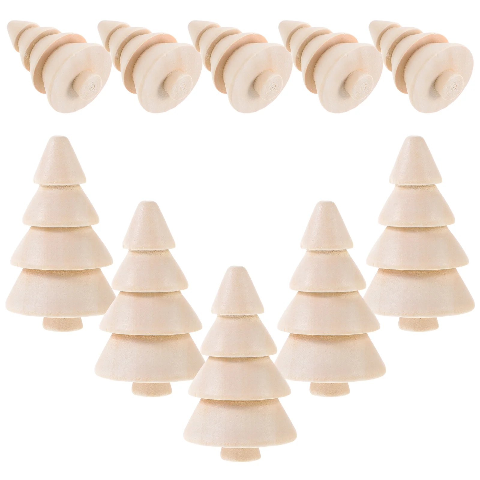 

Unfinished Wooden Christmas Tree DIY Craft Blank Painted Peg Doll Nursery Ornament Christmas New Year Decoration