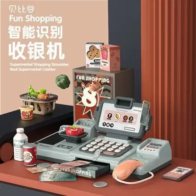 

Kids Shopping Cash Register Toys Mini Supermarket Set Simulation Food Calculation Checkout Counter Pretend Play Toy For Children