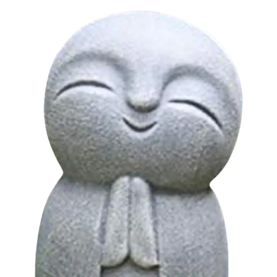 Jizo Mönch Statue 8,3cm - Handbemalte Buddha Figur Für Haus & Garten