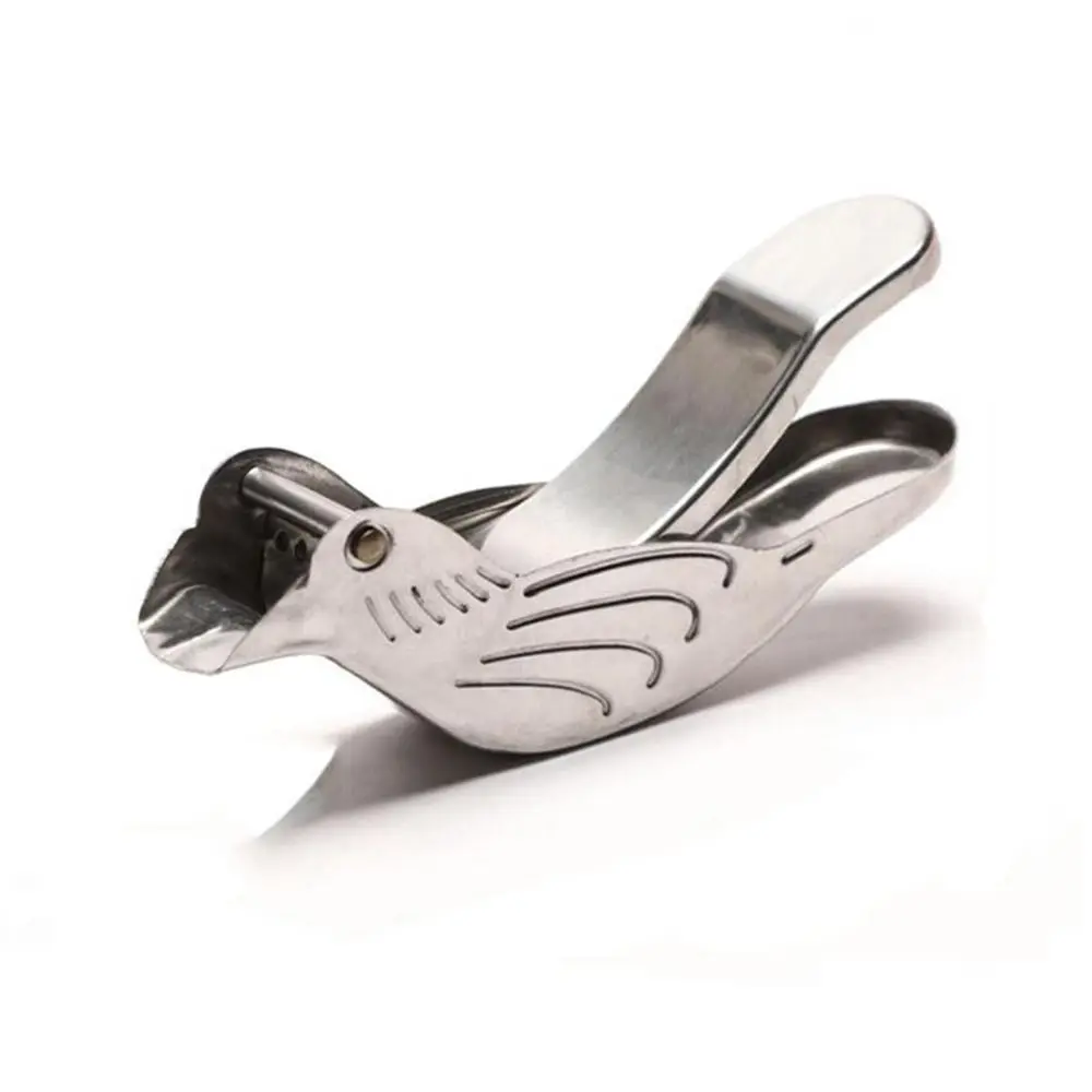 Exprimidor de frutas manual multifuncional con forma de pájaro y clip redondo de acero inoxidable 304._voghion.com