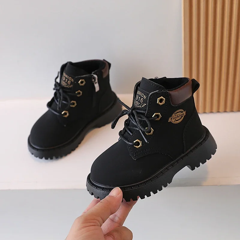 New Kids Boots Boys Girls Unisex Children Fashion Ankle Boots Brand Auutmn Winter Rubber Boots Toddlers Big Child Size 21-36