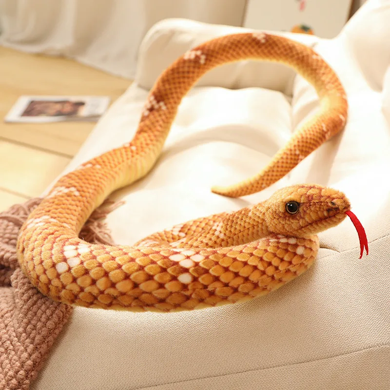 1pc 200cm Giant Snakes Plush Toy Simulation Long Golden Python Stuffed Snake Plushie Pillow Children Boys Gift Home Decoration 6