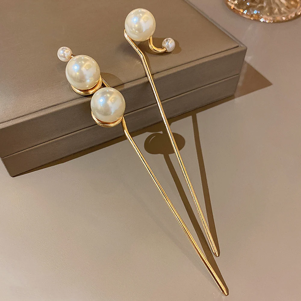 Gancho de cabelo minimalista com pérola estilo chinês_voghion.com