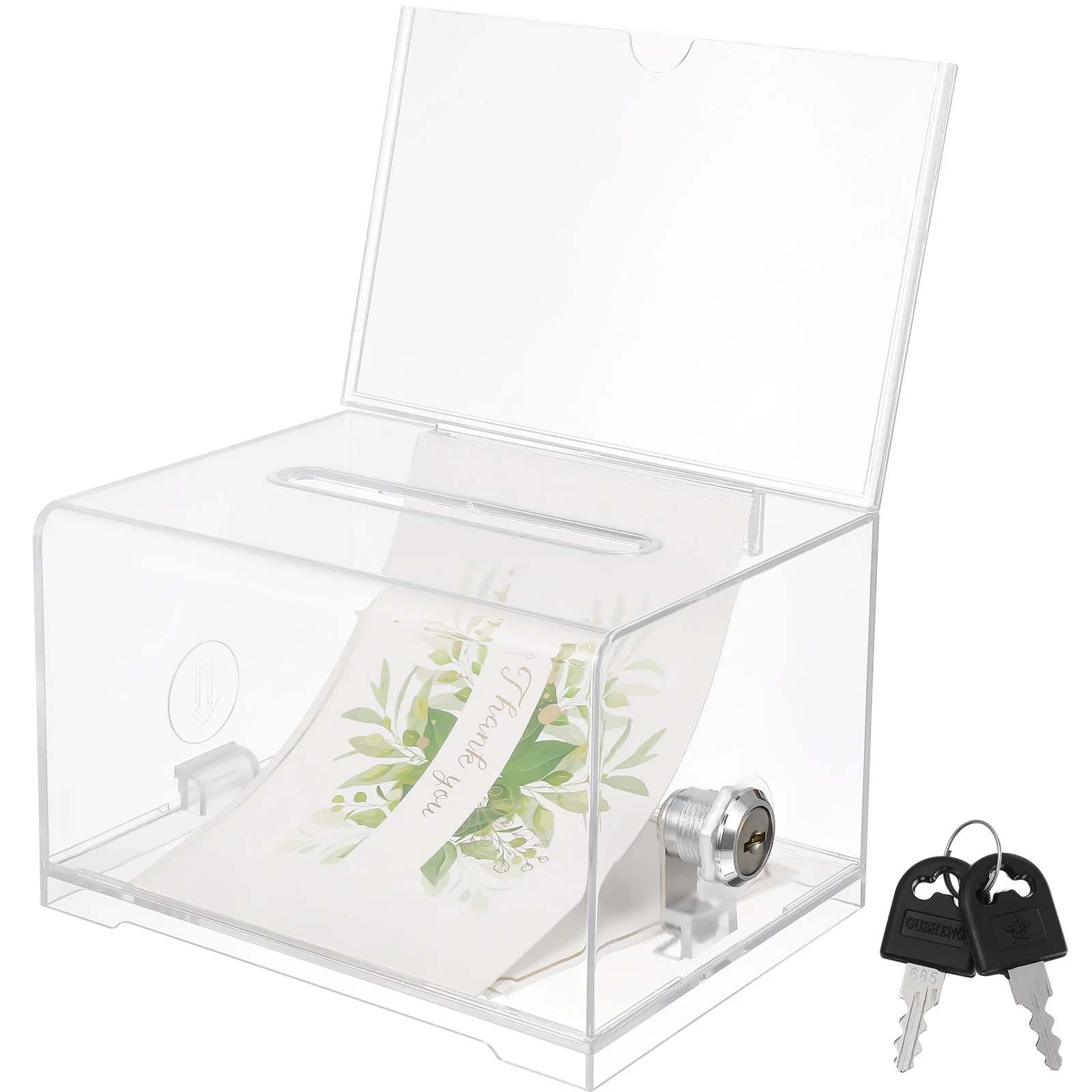 Clear Suggestion Box Ballot Box Box Donation Box For Fundraising Trading Card Storage Box Coins For Money