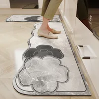 Kitchen Floor Mat Non-slip Oil-proof Carpet Waterproof Leather Pvc Foot Mats Flower Rug Home Decoration Dirt-resistant 주방 카펫 1